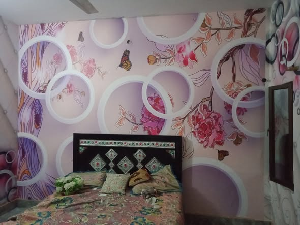 Floral bedroom wallpaper