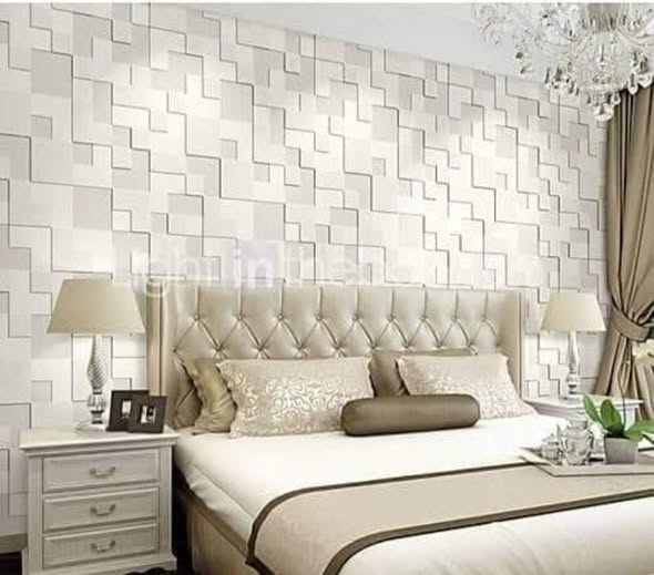 White geometric bedroom style